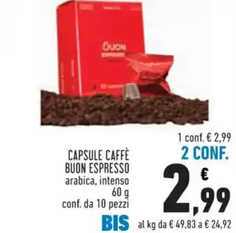 Conad Buon Espresso Capsule Caffè arabica,intenso 60 g offerta