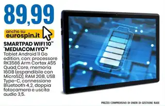 Eurospin Smartpad Wifi10" 'Mediacom Iyo' offerta