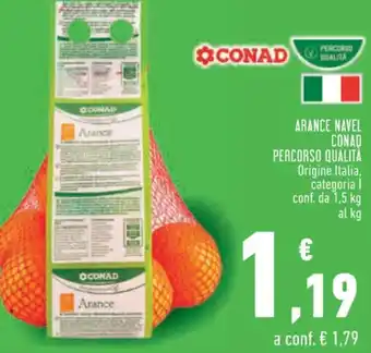 Conad Conad Arance Navel Percorso Qualita Origine Italia,categoria l conf. da 1,5 kg offerta