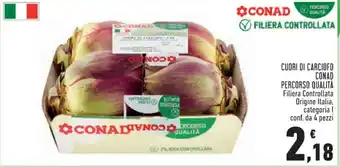 Conad Conad Cuori di Carciofo Percorso Qualità Filiera Controllata Origine Italia,categoria l conf. da 4 pezzi offerta