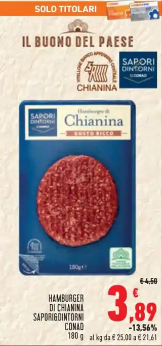 Conad Conad Hamburger di Chianina Sapori&Dintorni 180 g offerta