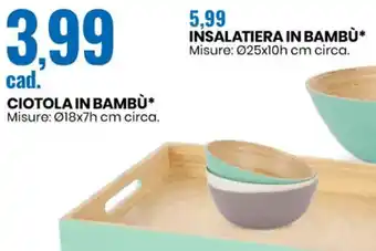 Eurospin Sistema Casa Ciotola in Bambù Ø18x7h cm offerta
