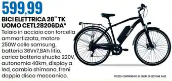 Eurospin Bici Elettrica 28" TK Uomo CETL28206DA offerta