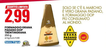 Eurospin Formaggio Grana Padano DOP Trentingrana 250 g offerta