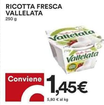 Coop Vallelata Ricotta Fresca 250 g offerta