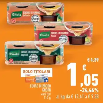 Conad Knorr Cuore di Brodo vari tipi 112 g offerta