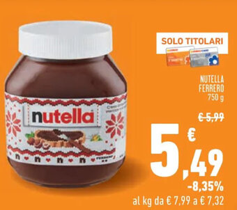 Conad Nutella Ferrero 750 g offerta
