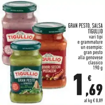 Conad Tigullio Gran Pesto,Salsa vari tipi gran pesto alla genovese classico 190 g offerta