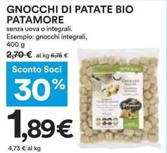 Coop Patamore Gnocchi di Patate Bio 400 g offerta