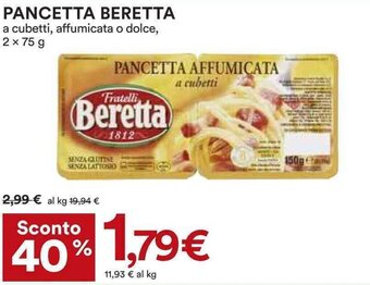 Coop Beretta Pancetta 2 x 75 g offerta