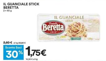 Coop Beretta Il Guanciale Stick 2 x 60 g offerta