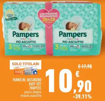 Conad Pampers Pannolini, Mutandino Baby Dry pacco doppio misure assortite offerta