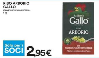 Coop Gallo Riso Arborio 1 kg offerta