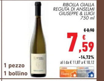 Conad Ribolla Gialla Reguta Di Anselmi Giuseppe & Luigi 750 ml offerta