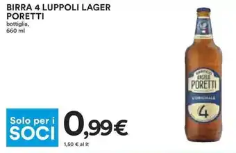 Coop Poretti Birra 4 Luppoli Lager 660 ml offerta