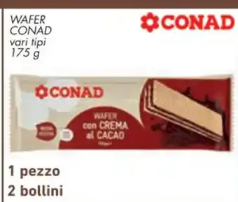Conad Conad Wafer vari tipi 175 g 1 pezzo 2 bollini offerta