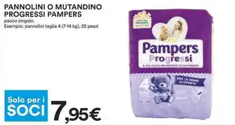 Coop Pampers Progressi Pannolini o Mutandino 22 pezzi offerta
