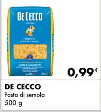 Iper Tosano De Cecco Pasta di semola 500 g offerta