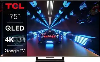 Tcl 65c739 tv 65” qled, 4k ultra hd hdr, pannello 144hz, google tv, dolby vision e atmos