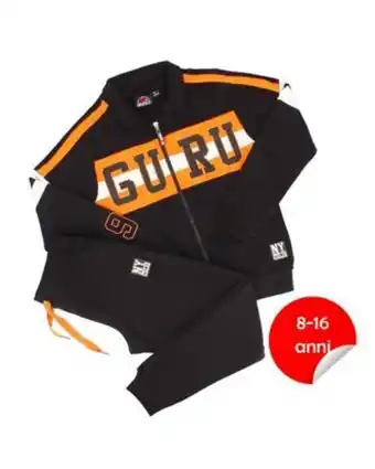 Globo Moda Guru 99 - tuta ragazzo nera full zip offerta