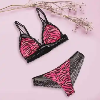 Infiore - coordinato reggiseno a triangolo e brasiliana stampa zebrata