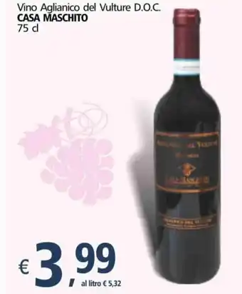 Alter Discount Casa Maschito Vino Aglianico del Vulture D.O.C. 75 cl offerta