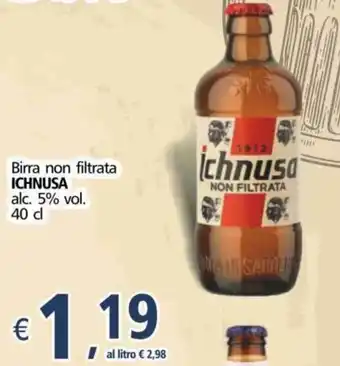 Alter Discount Ichnusa Birra non filtrata 40 cl offerta