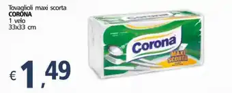 Alter Discount Corona Tovaglioli maxi scorta 1 velo 33x33 cm offerta
