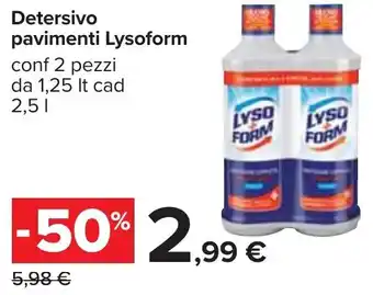 Carrefour Lysoform Detersivo pavimenti 2,5 l offerta
