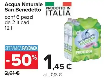 Carrefour San Benedetto Acqua Naturale 12 l offerta