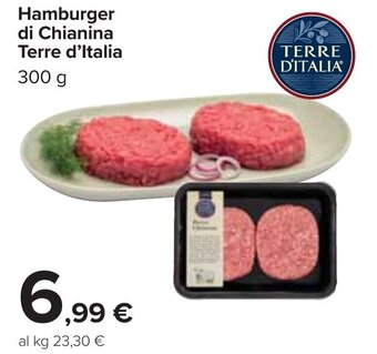Carrefour Terre D'Italia Hamburger di Chianina 300 g offerta