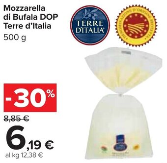 Carrefour Terre d'Italia Mozzarella di Bufala DOP 500 g offerta
