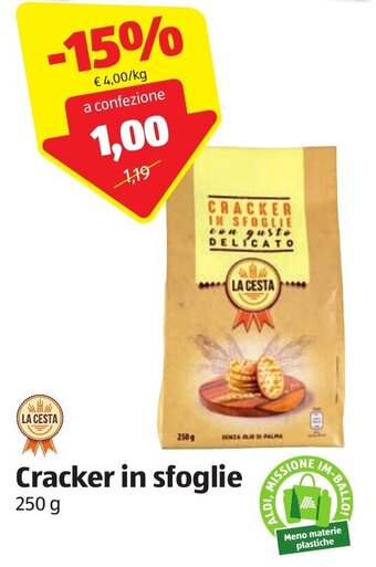 ALDI La Cesta Cracker in sfoglie 250 g offerta