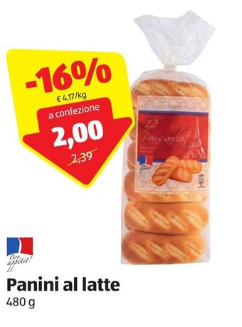 ALDI Panini al latte 480 g offerta