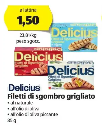 ALDI Delicius Filetti di sgombro grigliato 85 g offerta