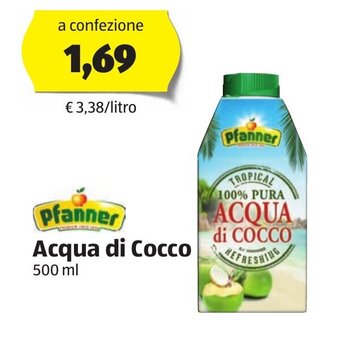 ALDI Pfanner Acqua di Cocco 500 ml offerta