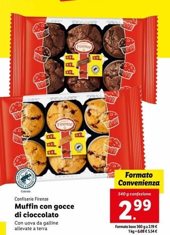 Lidl Muffin con gocce di cioccolato offerta