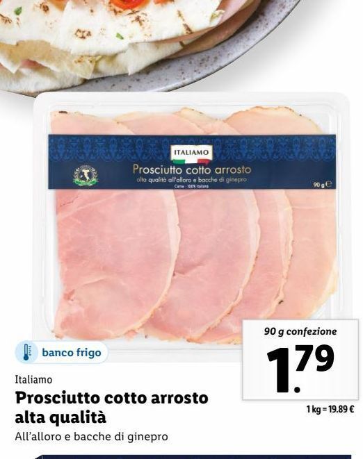 Prosciutto cotto arrosto alta qualità offerta di Lidl