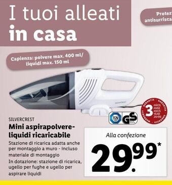 Lidl Mini aspirapolvere-liquidi ricaricabile offerta