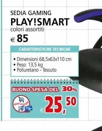 Il Gigante Sedia gaming play!smart offerta