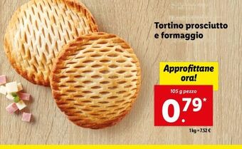 Lidl Tortino prosciutto e formaggio offerta