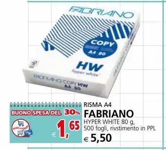 Il Gigante Risma a4 fabriano hyper white 80 g offerta