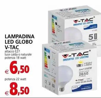 Il Gigante Lampadina led globo v-tac offerta