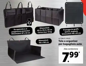 Telo o organizer per bagagliaio auto