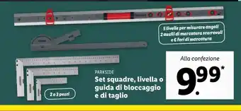 Lidl Set squadre, livella o guida di bloccaggio e di taglio offerta