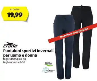 ALDI Crane Pantaloni sportivi invernali per uomo e donna taglie donna: 40-50/taglie uomo: 48-56 offerta