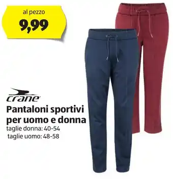 ALDI Crane Pantaloni sportivi per uomo taglie: 48-58 e donna taglie: 40-54 offerta