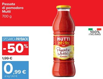 Carrefour Mutti Passata di Pomodoro 700 g offerta