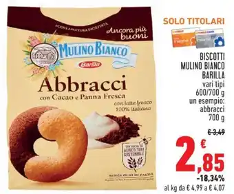 Conad Mulino Bianco Barilla Biscotti vari tipi 600/700 g offerta