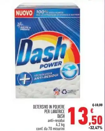 Conad Dash Detersivo in Polvere per Lavatrice anti-residui 4,2 kg offerta